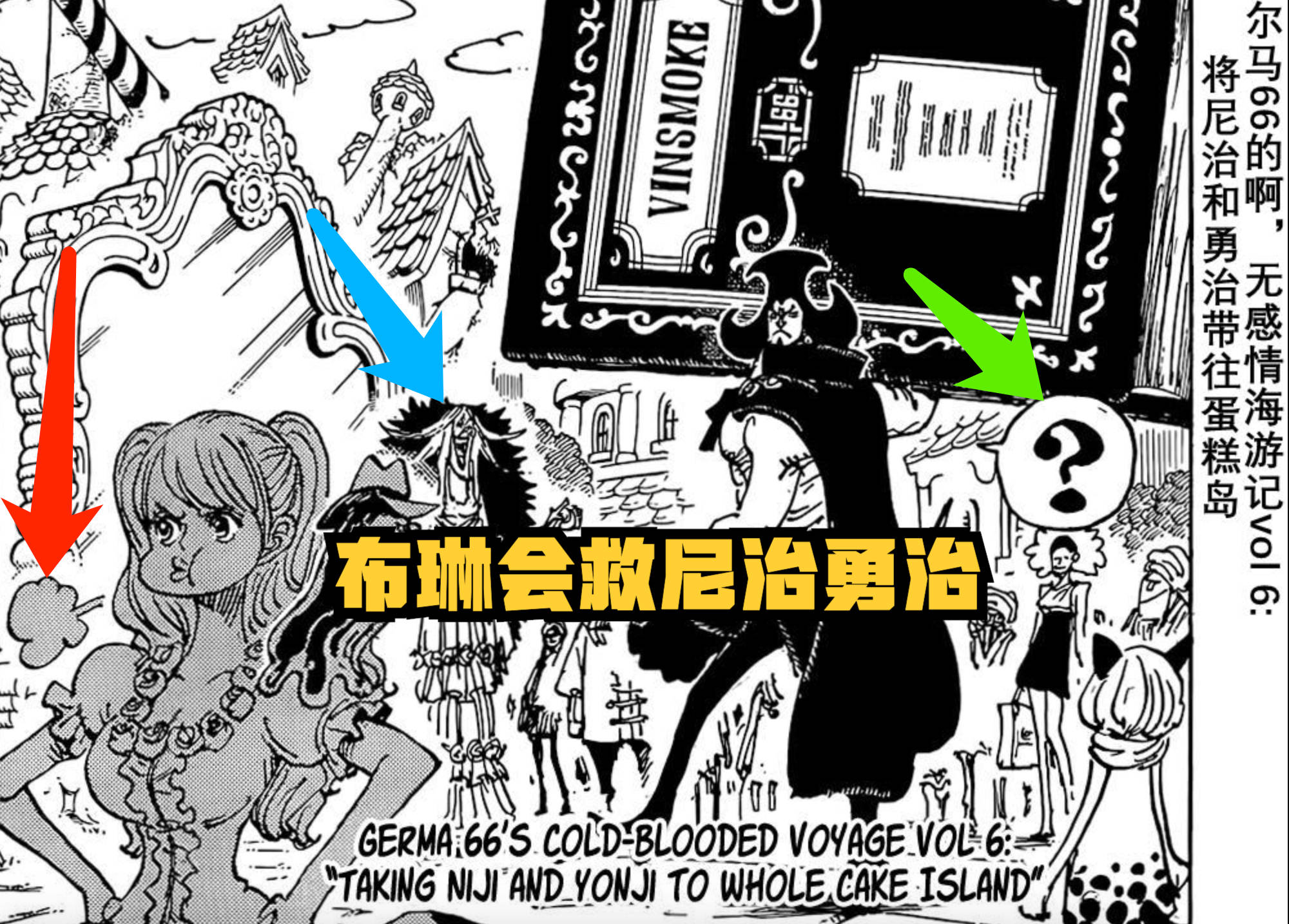 尾田|海贼王1042话，布琳会救下尼治和勇治，最后将山治在一起