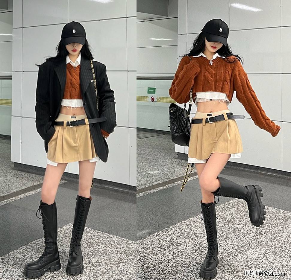 可盐可甜美女小姐姐的甜酷风穿搭时髦性感真喜欢