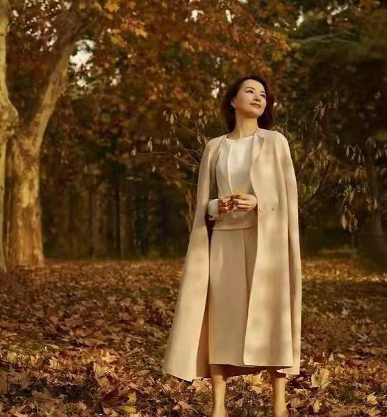 颜色 董卿幕后照曝光,穿驼色大衣被众人追捧,罕见淡妆好温柔