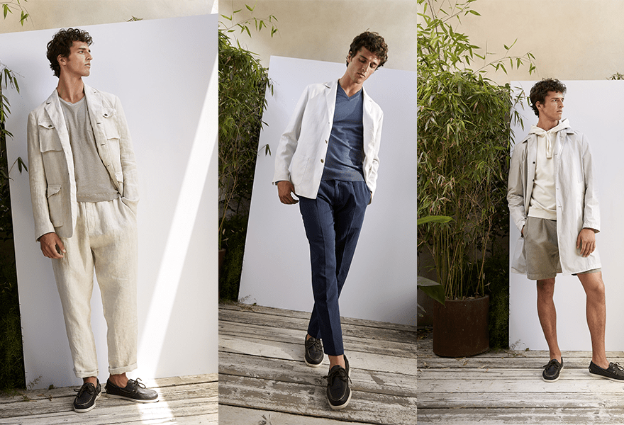 服装 Boglioli 2022春夏男装系列，海军蓝牛仔布和亚麻，西部元素与整齐裁剪结合
