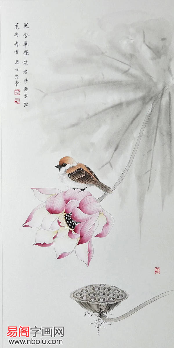 楚彦春复古工笔花鸟画:秾丽细腻 华美精致_寒鸥_鹭鸶_众家