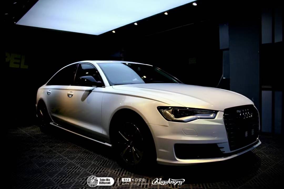 tmd潮牌改色膜奥迪a6改色白变金