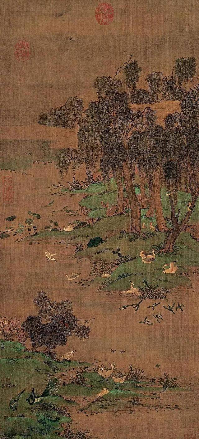 江南布衣徐熙不与黄家争荣贵自留田野独赏林丛花鸟