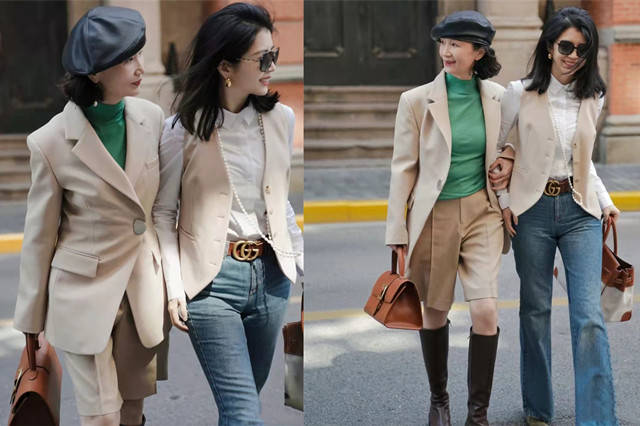 全在线 三木母女最新春夏穿搭，颜值气质全在线，“敢穿”的女人就显年轻