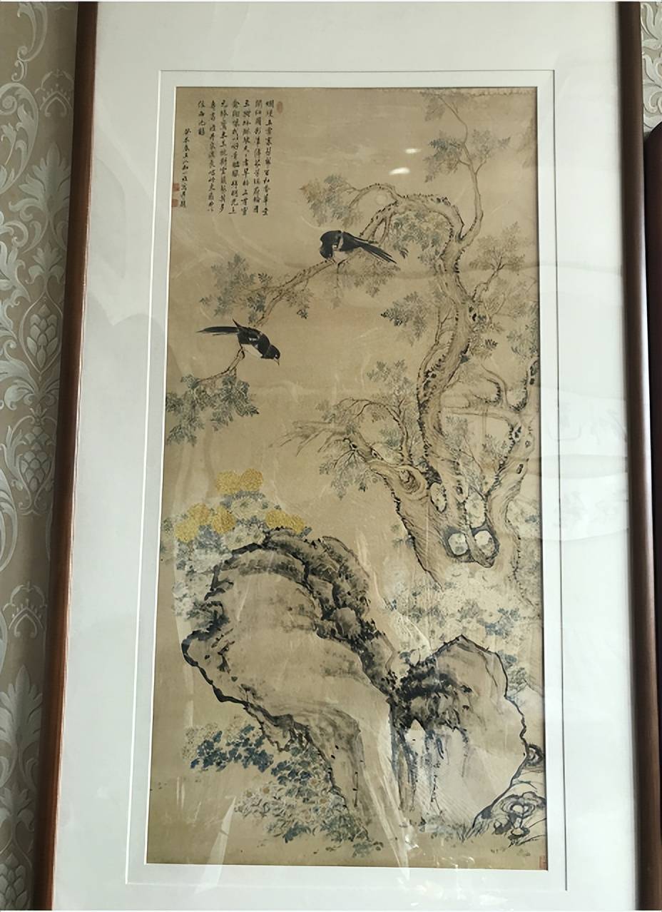 邹一桂代表作品翠柏双喜图