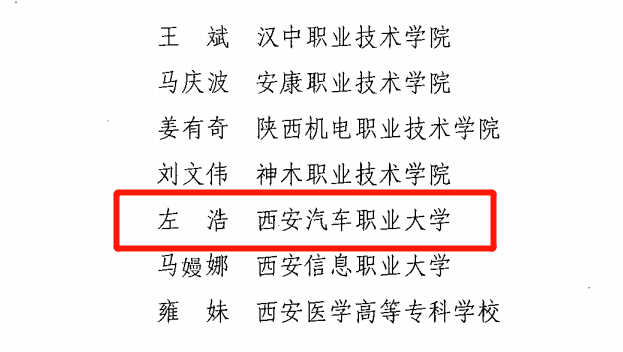 西安汽車職業大學多位教師獲2021年陝西省高校教學管理工作榮譽稱號