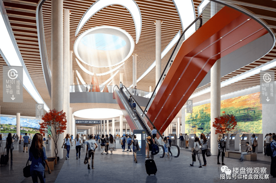 枢纽连接m6线,平谷线,m101线,m104线四条轨道交通线路和京唐铁路,京哈