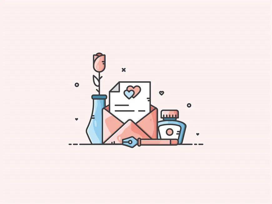 ai软件技巧绘制玫瑰书信插画