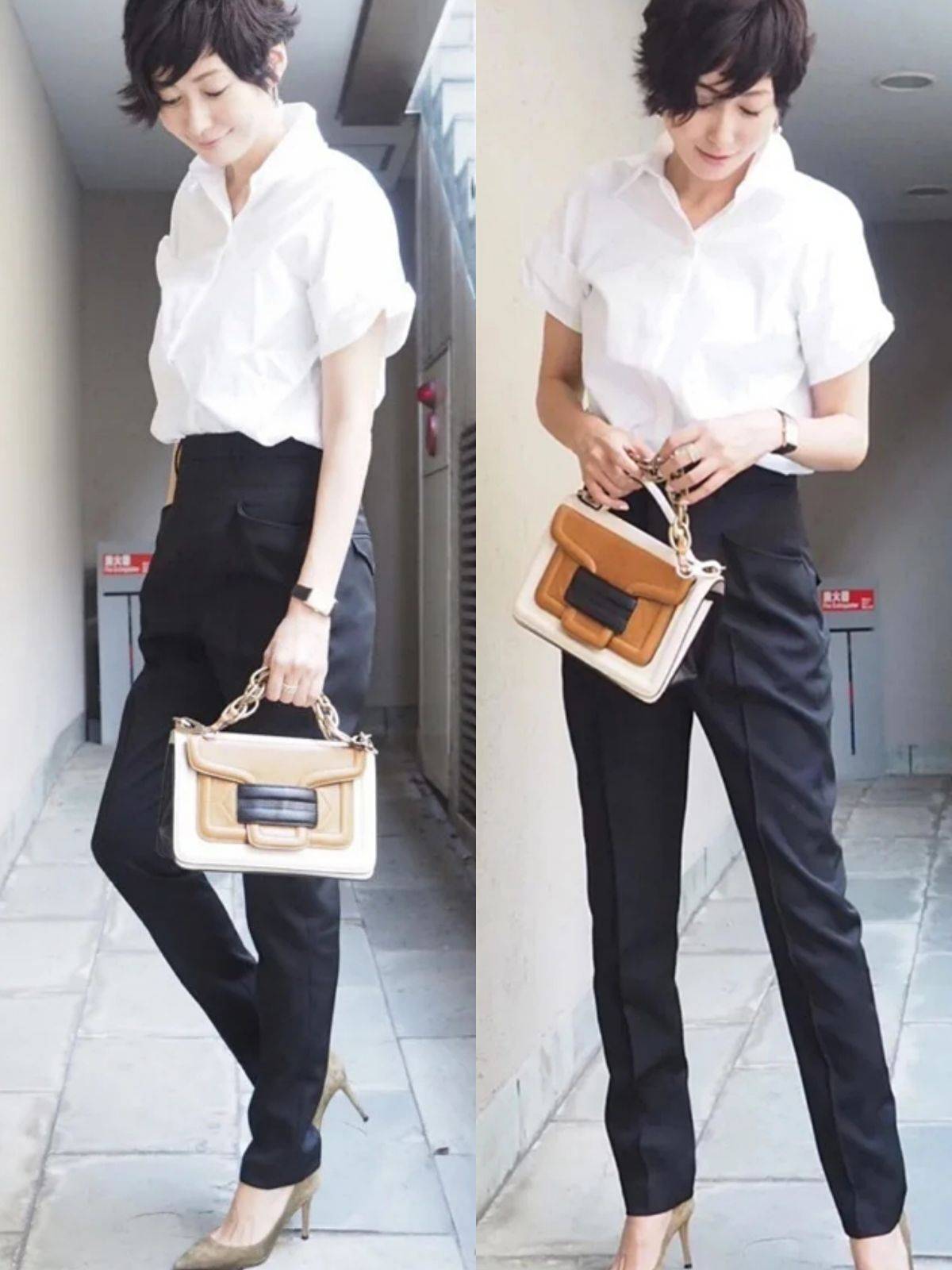 时髦显瘦的"烟管裤"穿搭,让你知性又高级_上衣_颜色_黑色