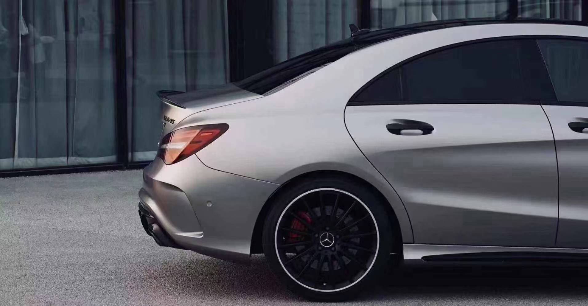 低调炫酷直呼帅气奔驰cla45pet消光战斗灰改色膜菲卡