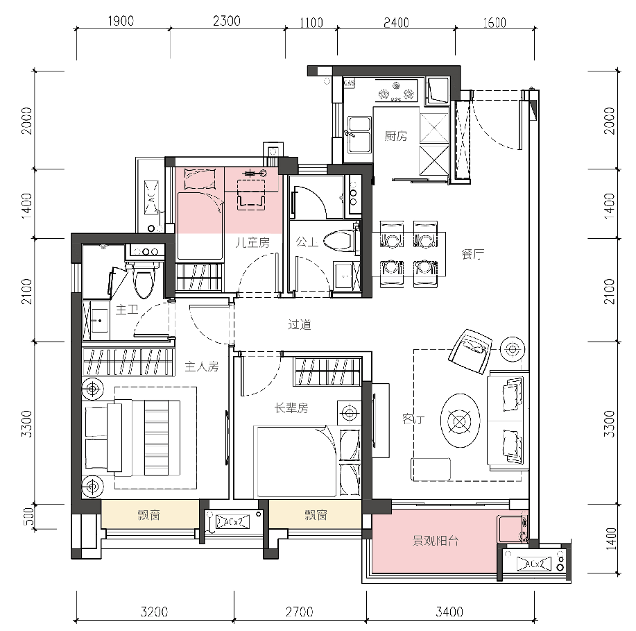 方直彩虹公馆户型图图片