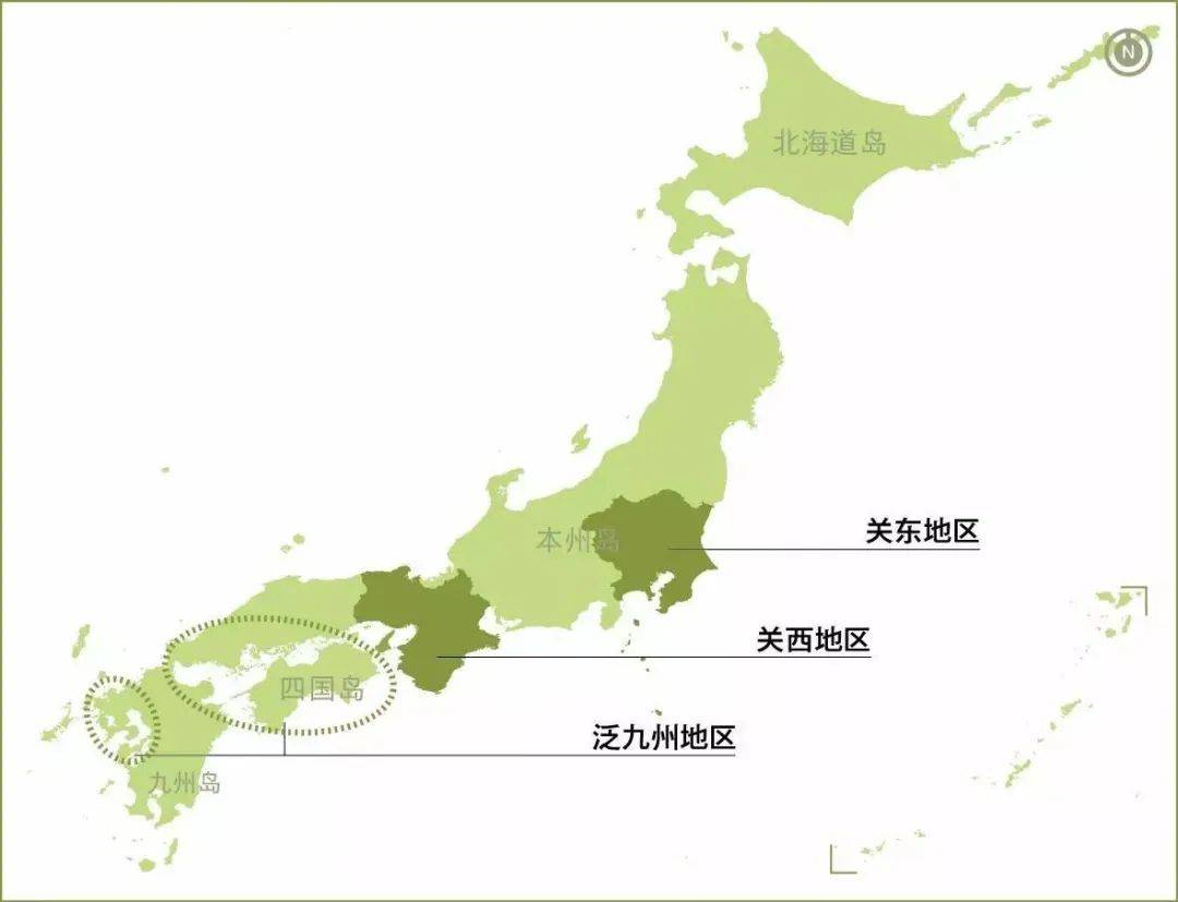 日本地图地区划分图片