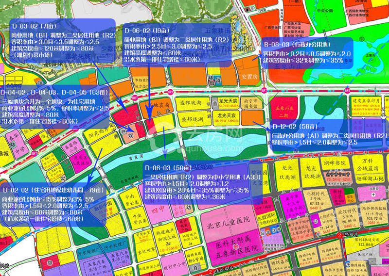 南宁五象湖公园板块修编出炉新添5幅住宅地块1幅小学用地