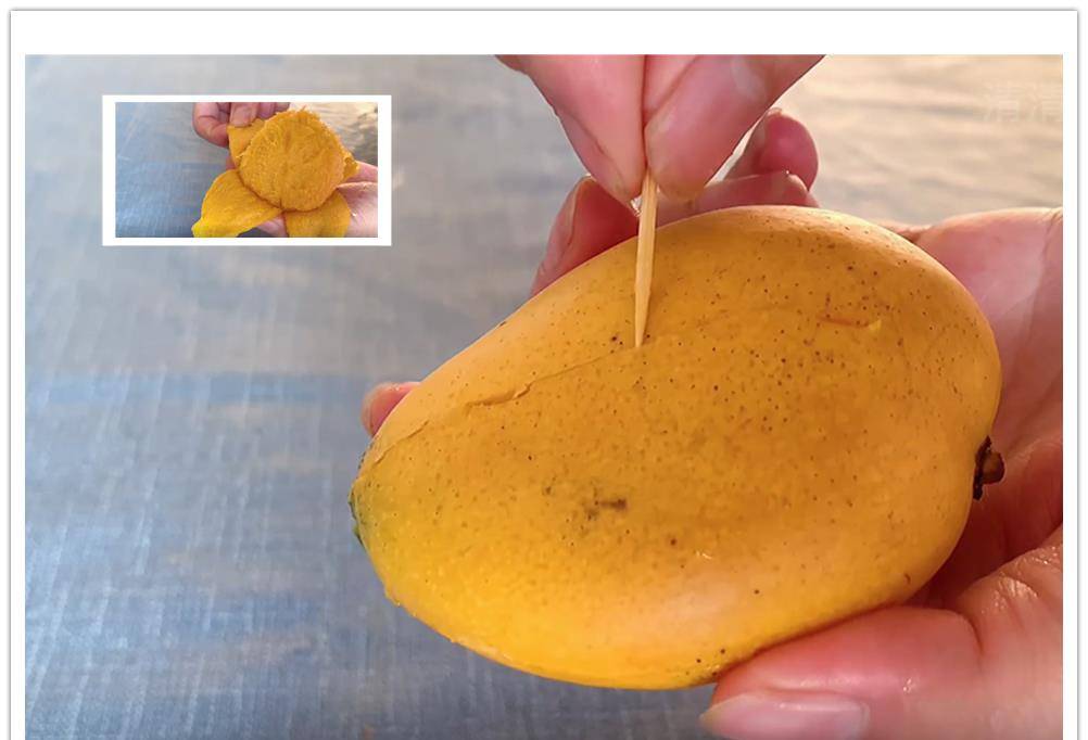 芒果去皮太简单了,教你5个小技巧,不流汁不脏手,轻松剥出果肉_方法