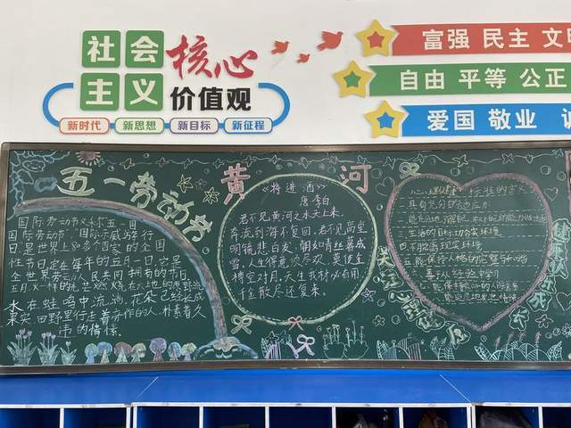 双桥小学开展"劳动节,忆黄河,心理健康日"主题黑板报评比活动_意识