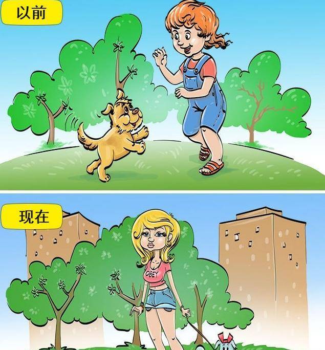 原创十张讽刺插图揭示孩子现代童年和过去童年区别家长看完会沉默
