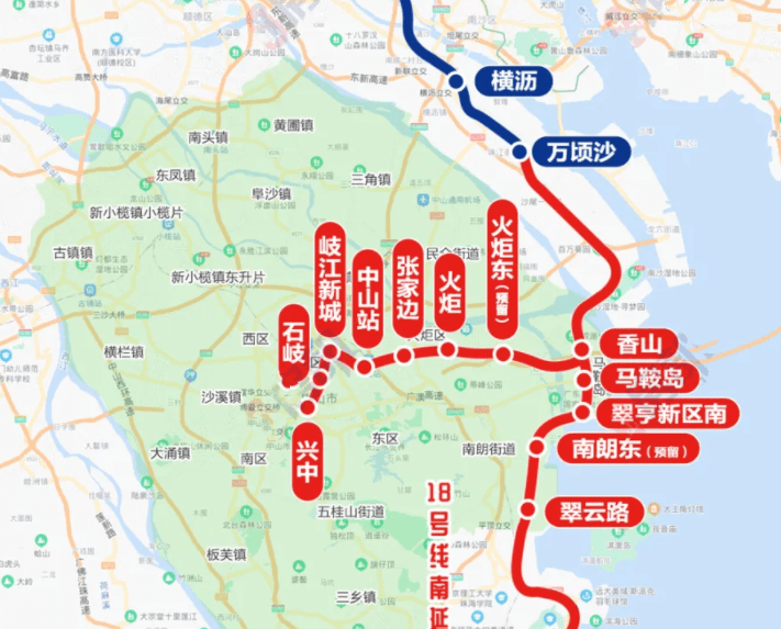 而中山十四五交通规划公示中,则明确表示南中珠城际将与深中城际在