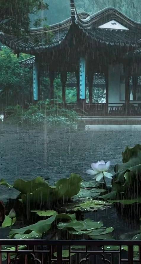 江南雨景唯美意境图片