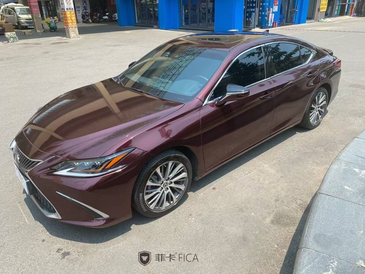 雷克萨斯菲卡改色膜超亮金属黑玫瑰