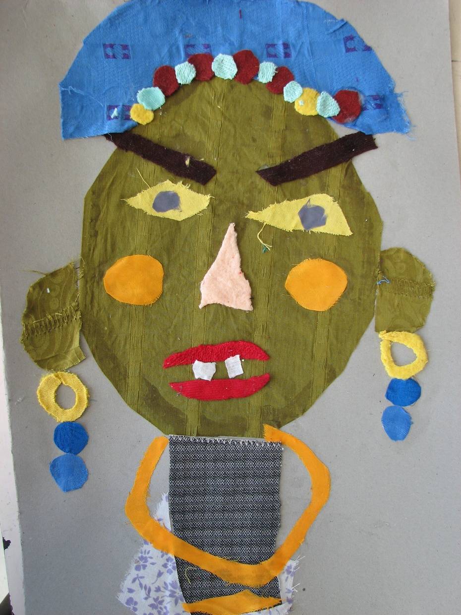 碎布头别扔掉,一起来画画啊_孩子_手工_贴画