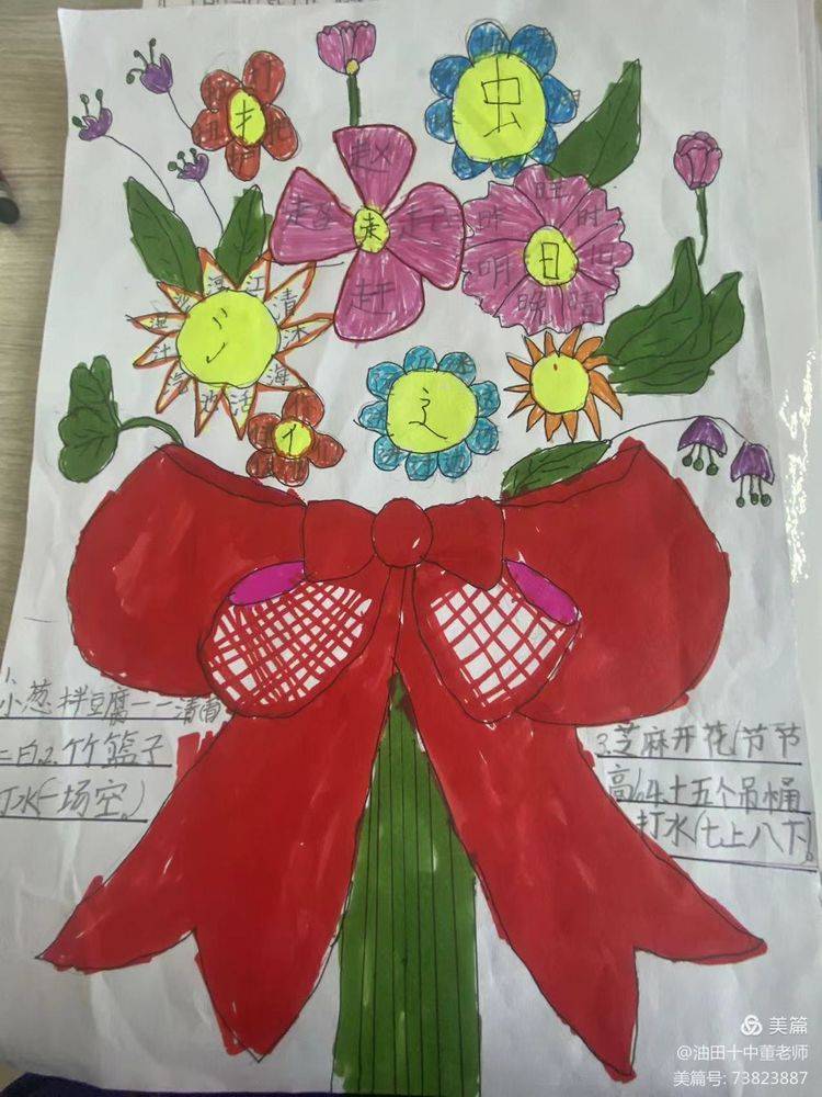 有思有得趣味识字濮阳市油田第十中学一年级识字小报优秀作业展