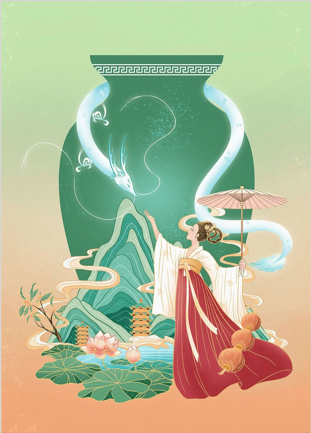 【平面设计】中国风插画设计创意技巧_传统_文化_建筑