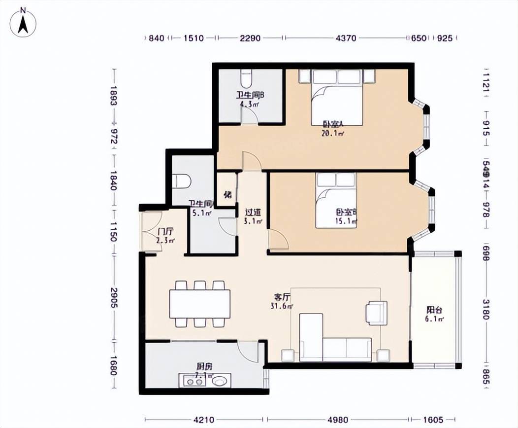 原创北京海淀区美林花园132平两居室66折825w起拍