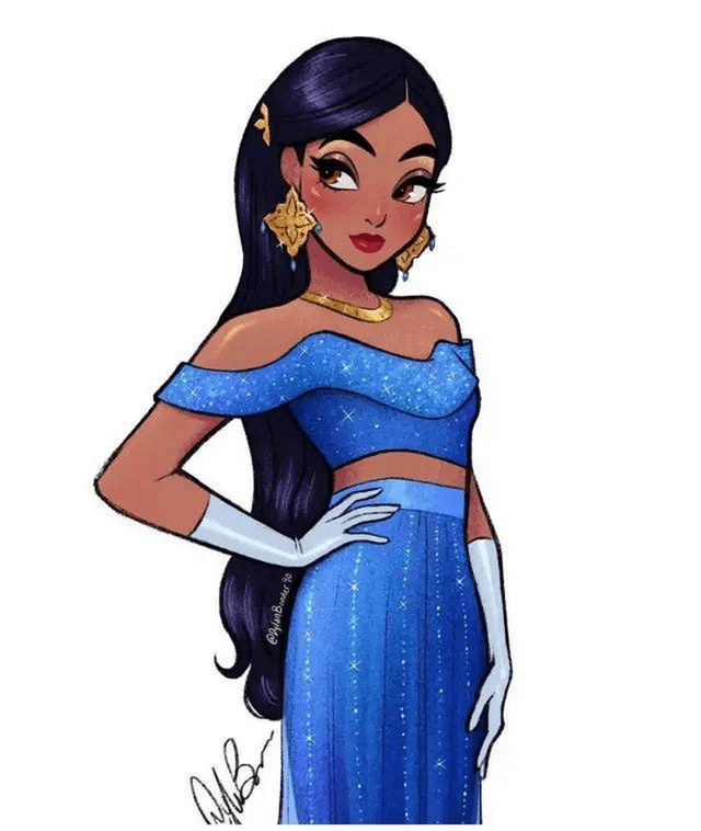 当迪士尼公主穿上晚礼服,爱丽儿异常闪耀,乐佩有点拘谨