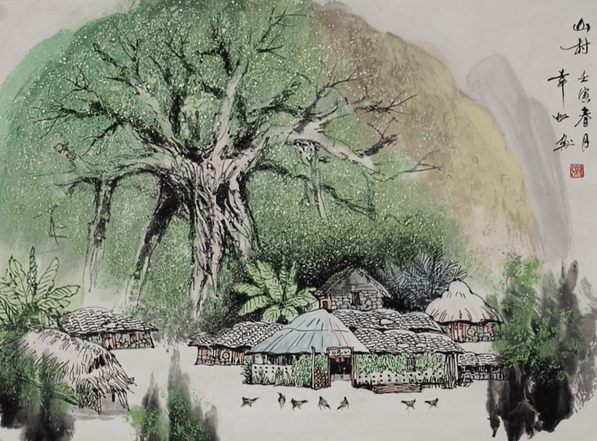 海南乡土风情之山村牧歌韦虹作品欣赏