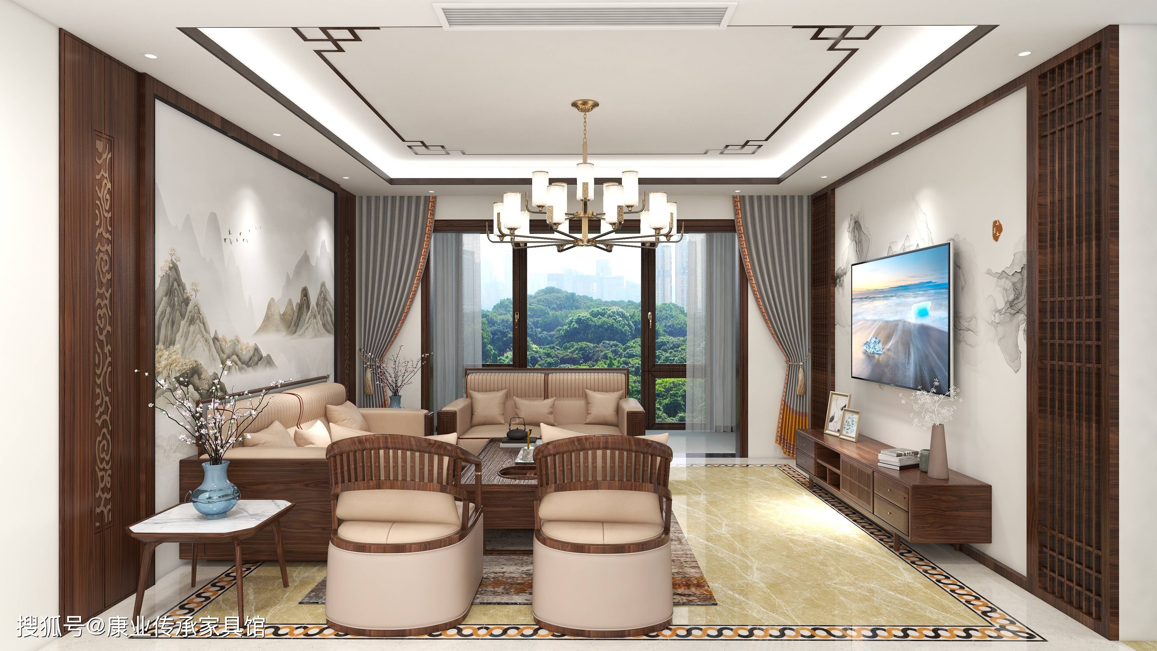 140㎡新中式二居室隔绝一切喧嚣杂念回归真实的恬淡心境