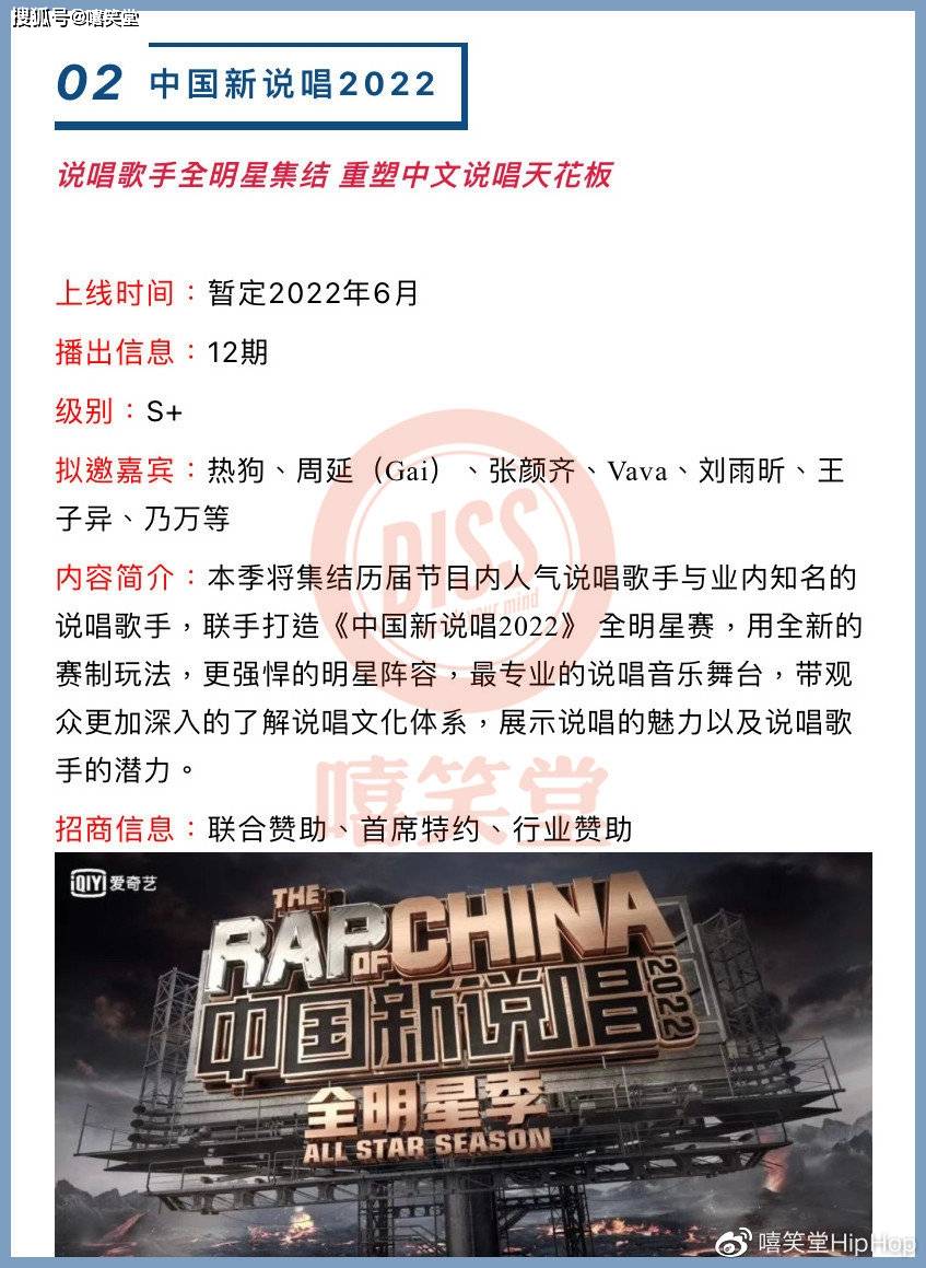 原创更加离谱中国新说唱网传最新名单gai热狗王子异刘雨昕