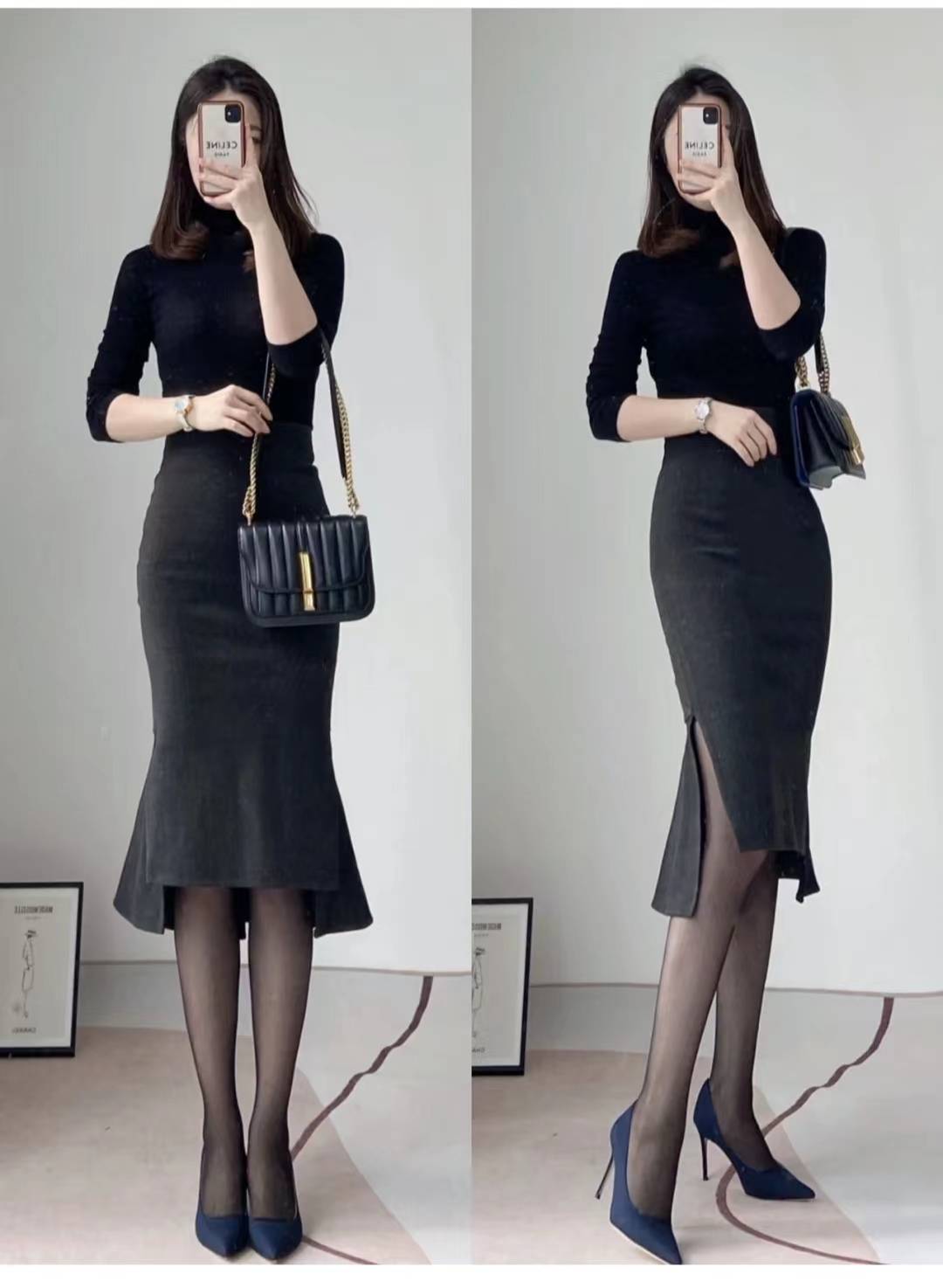 原创半身包臀裙搭配什么上衣好看