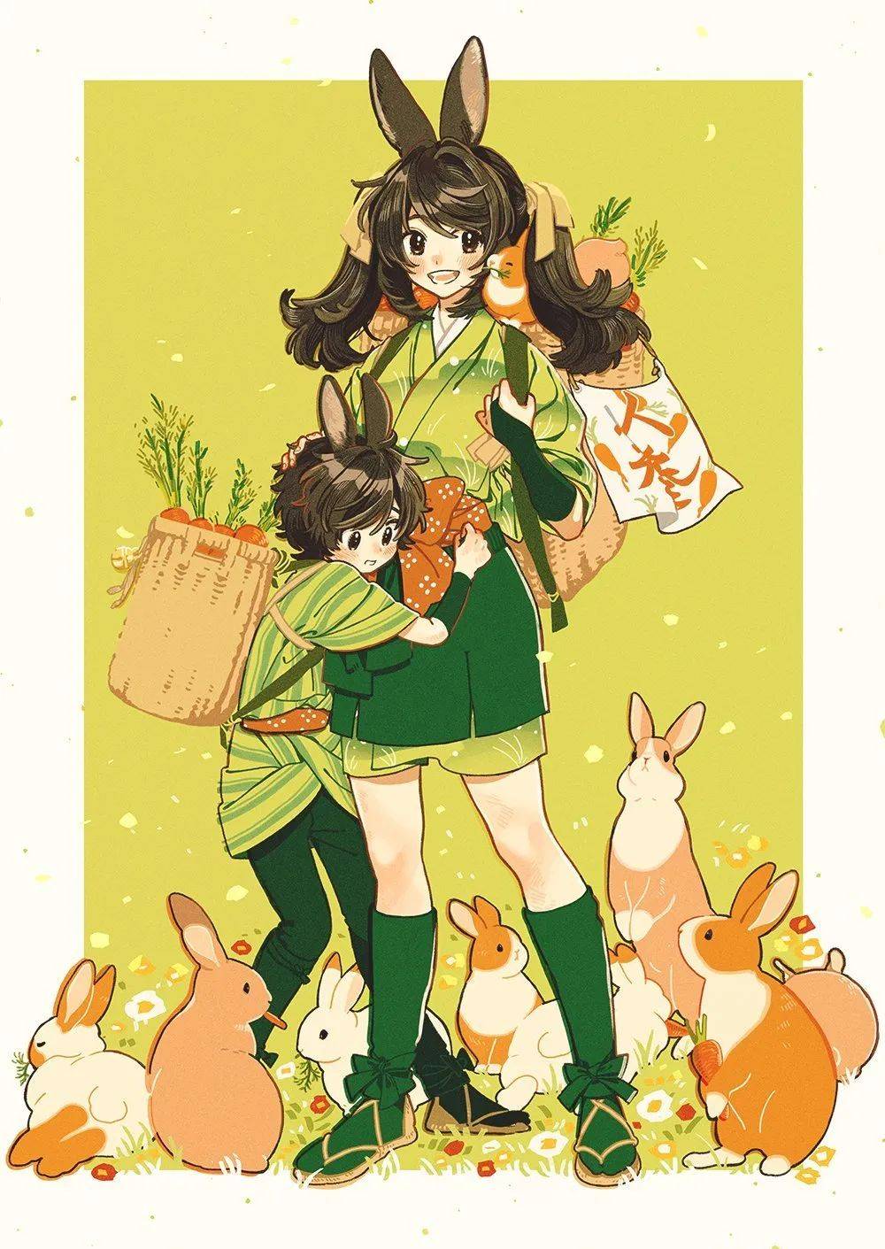 插画keisin笔下清新可爱的少女与动物们