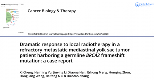 求臻医学文章发表有胚系brca2突变的难治性纵隔卵黄