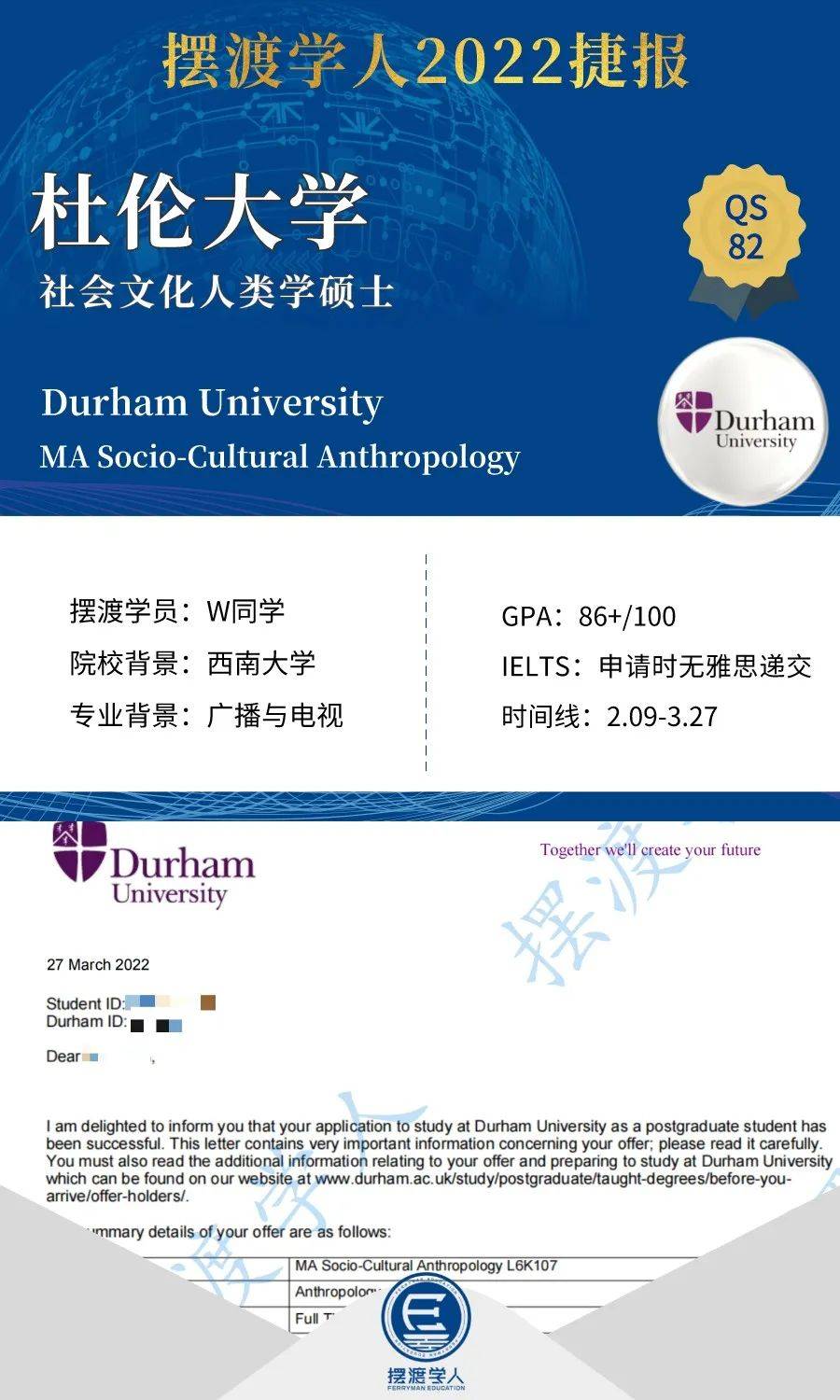 录取捷报 | 杜伦大学社会文化人类学硕士MA Socio-Cultural Anthropology