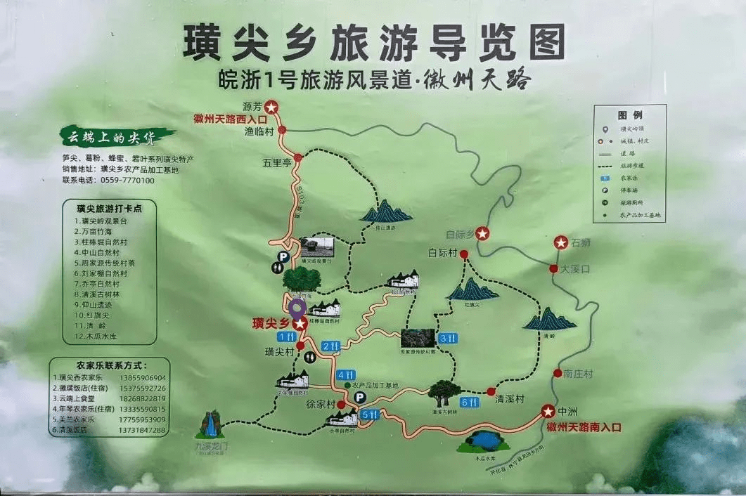 徽州天路主要景点路线图片