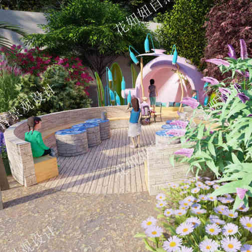 幼儿园中的自然花园