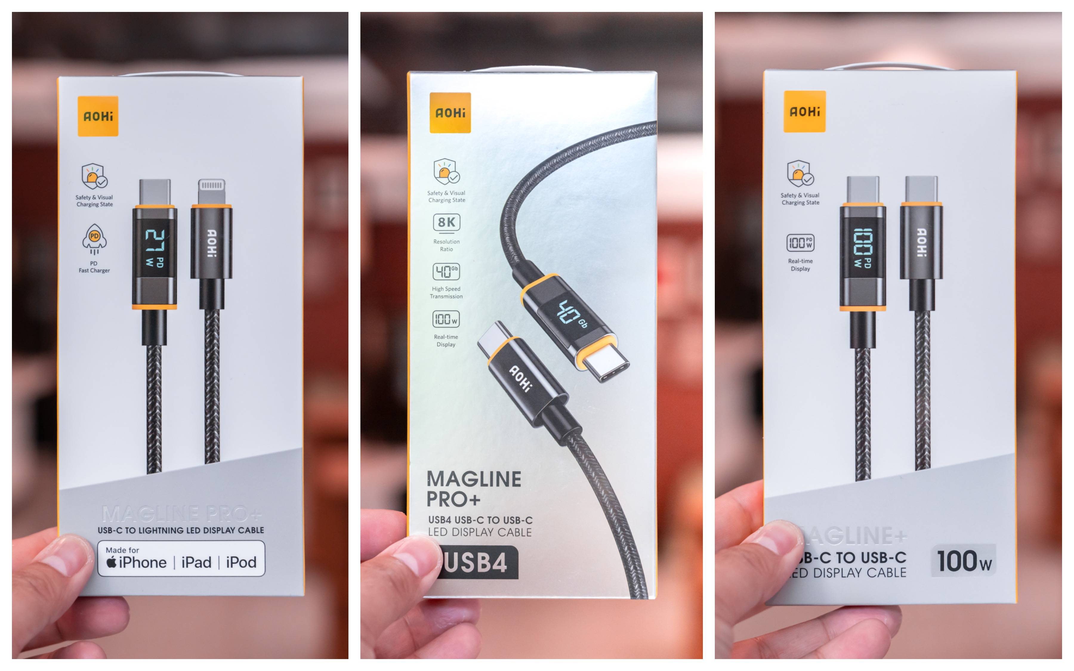 Aohi 数显快充线原来这么好玩?兼评 40W 双 C 口充电器