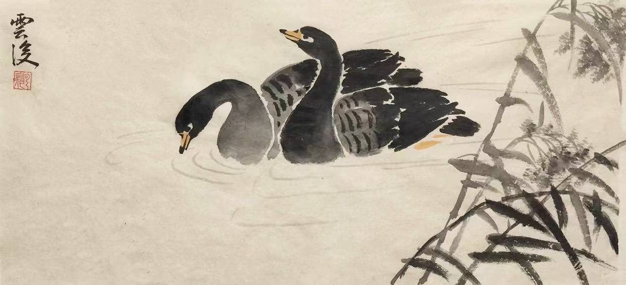 画家王雁的芦雁作品赏鉴