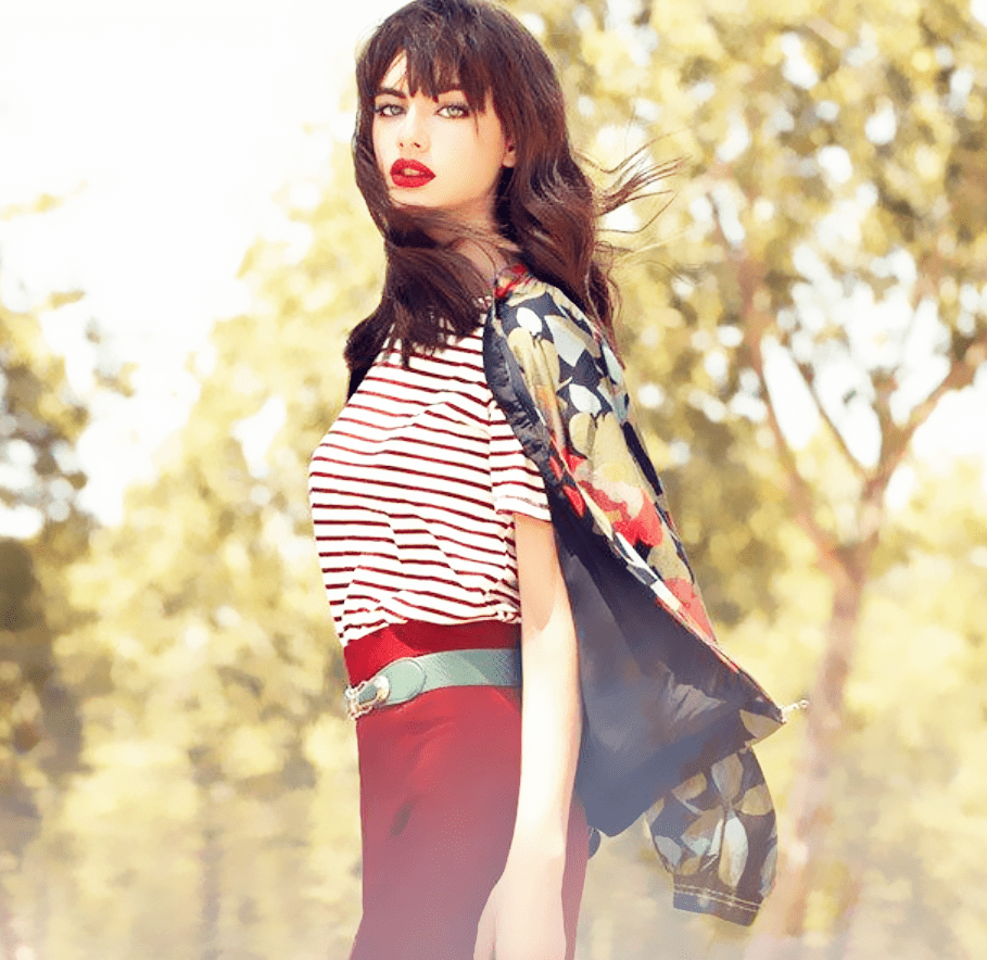 以色列国宝级美女,宝石绿眼神大红唇,异域风情穿搭太迷人_带着_yael