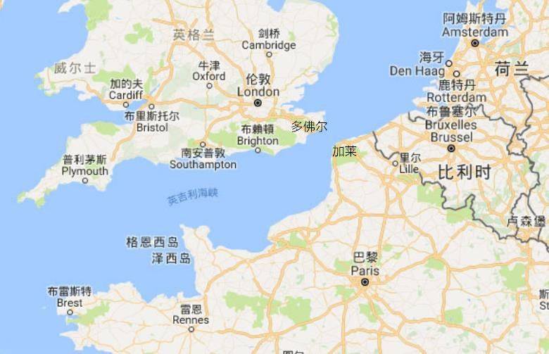 英吉利海峡地图高清图片