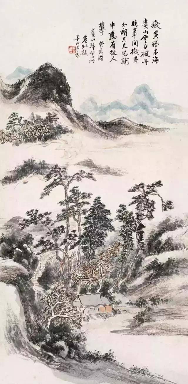 蔵出し 黄賓虹 中国 山水絵 60年代文化大革命時代中没収一級画師名家 作品封箱 □観心・時代旧蔵□F6426中国古書道 黄賓虹 山水 屏風 書画屏風