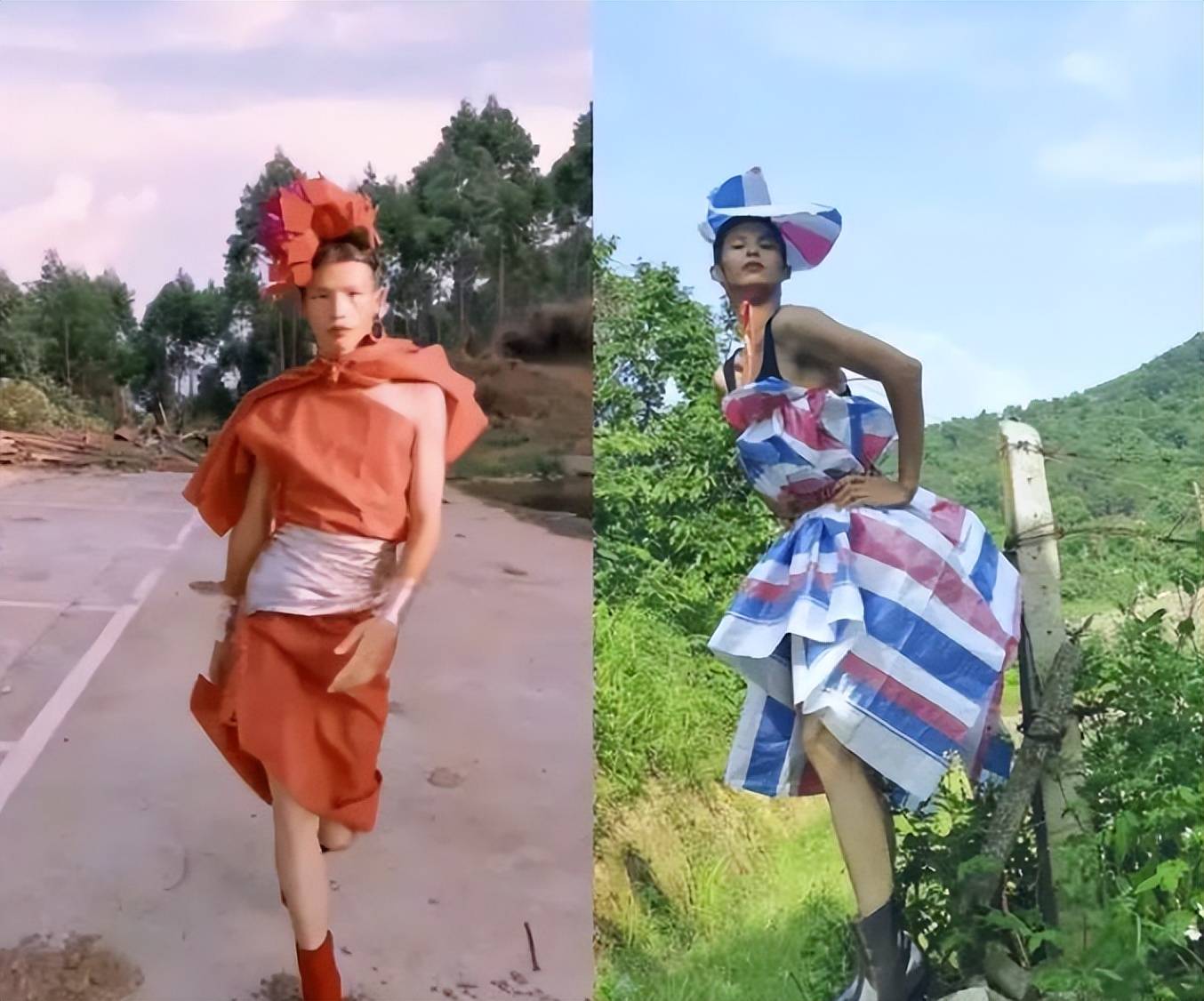 陆仙人的野模生涯怀里抱鸡肩上垮空调男扮女装看不出破绽