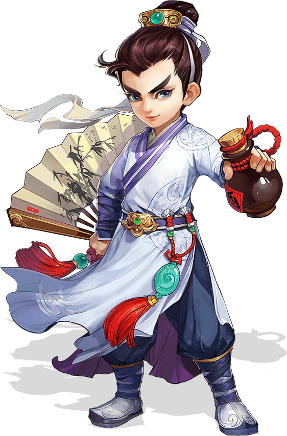 1.逍遥生,武器为扇子,出身士族豪门的旁支,幽默风趣,潇洒风流.