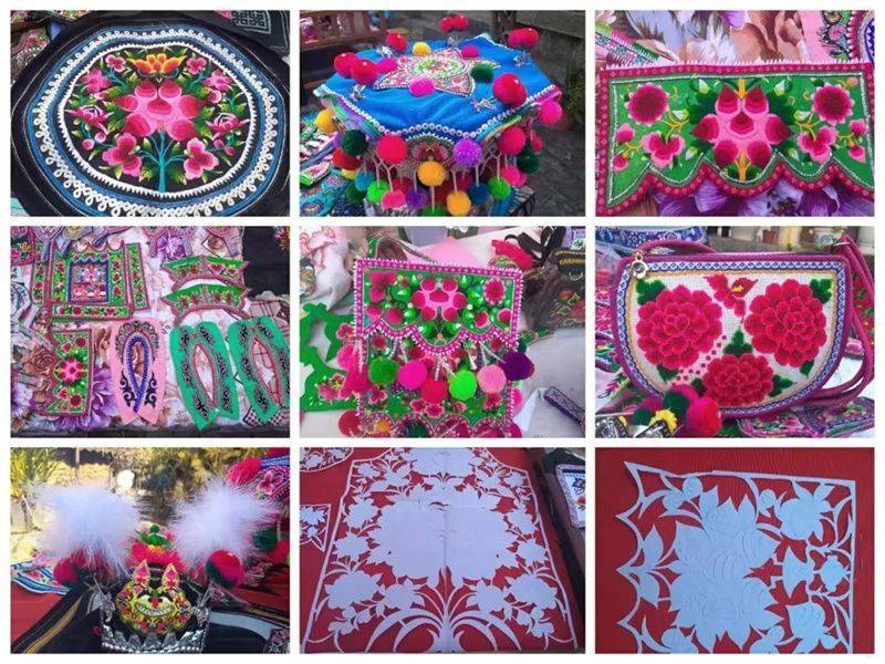 小到荷包,鞋垫,绣花鞋,大到白族包头,白族服装和房间装饰挂画,白族