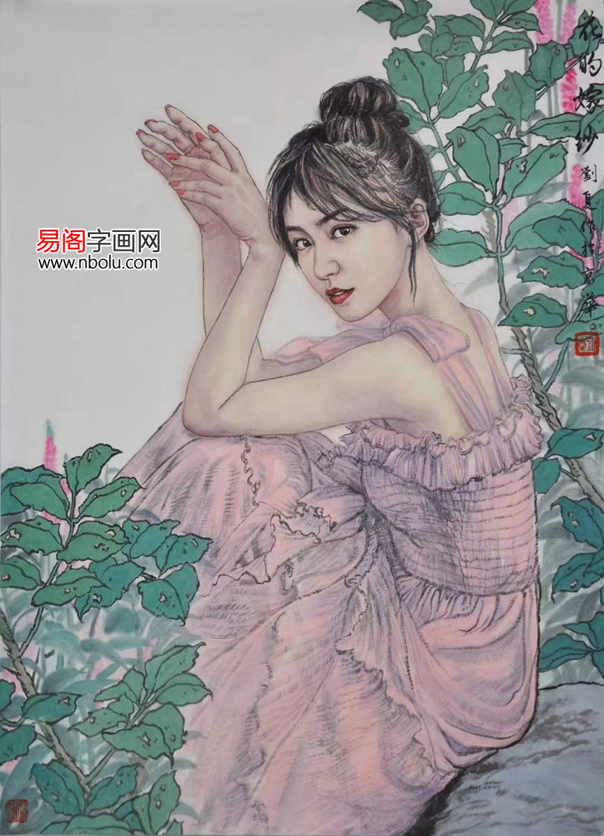 赞美女画家的画得好图片