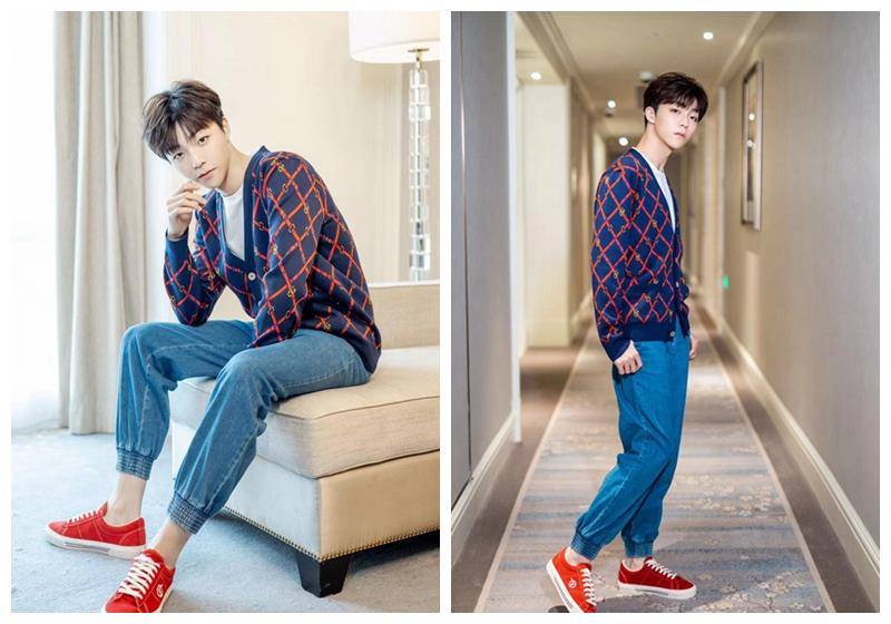 原创肖战少年感有多强撞衫19岁陈立农穿同款开衫却看不出年龄差