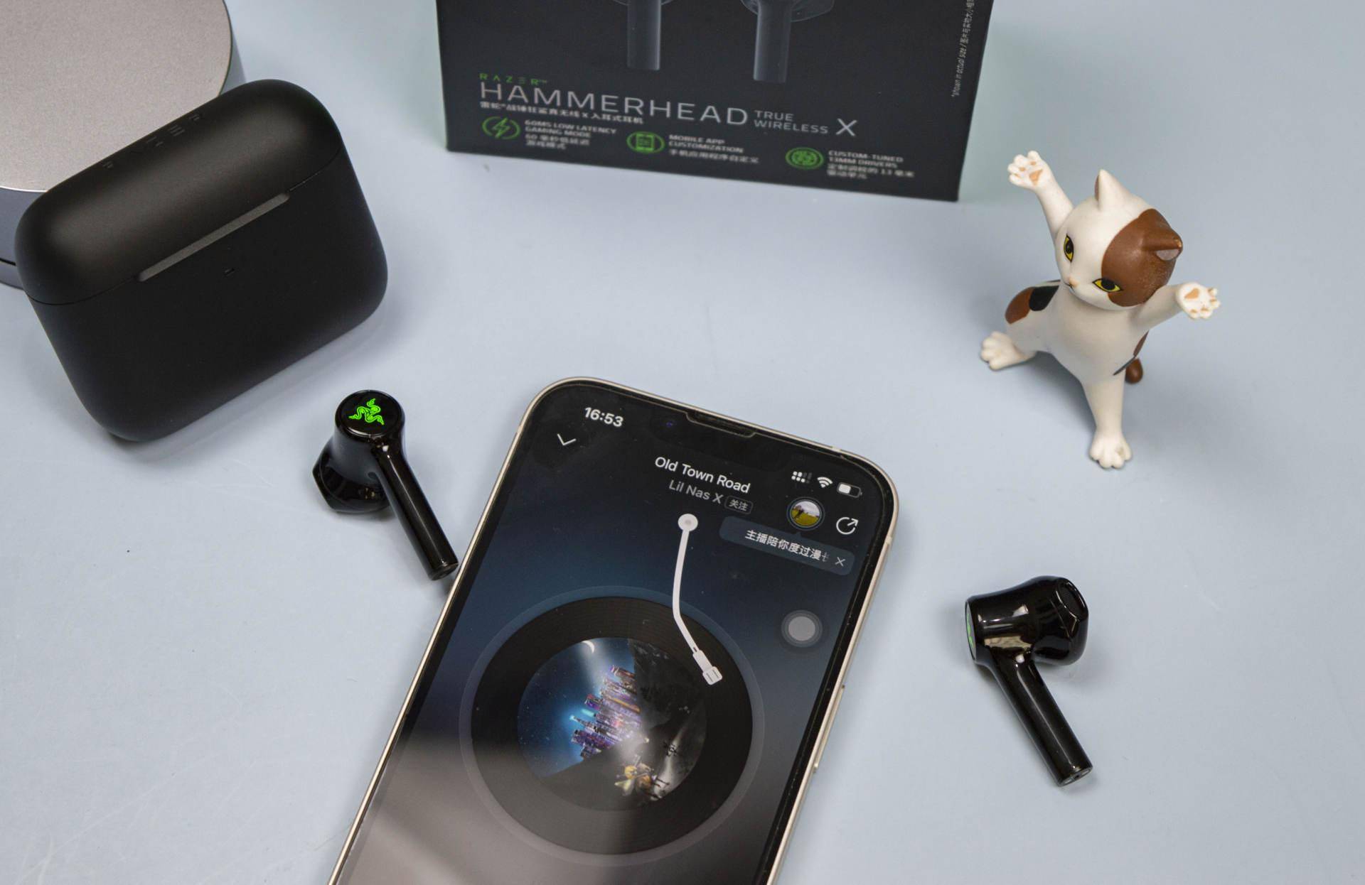 售价299雷蛇razer战锤狂鲨x真无线蓝牙耳机开箱