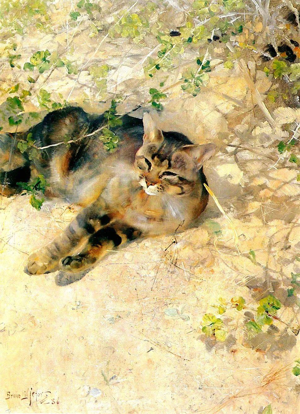 活灵活现的狐狸猫咪动物油画唯美画面可爱之极