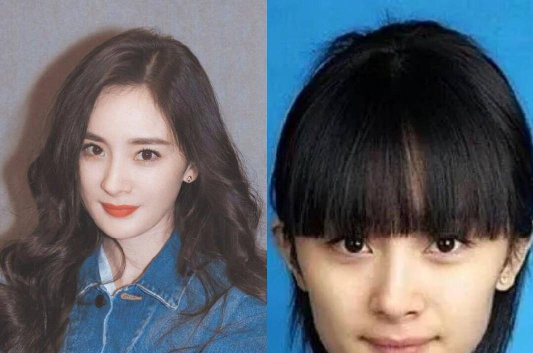 而她早年的证件照也算是一种"非主流"的感觉,平刘海,脸蛋也没有现在